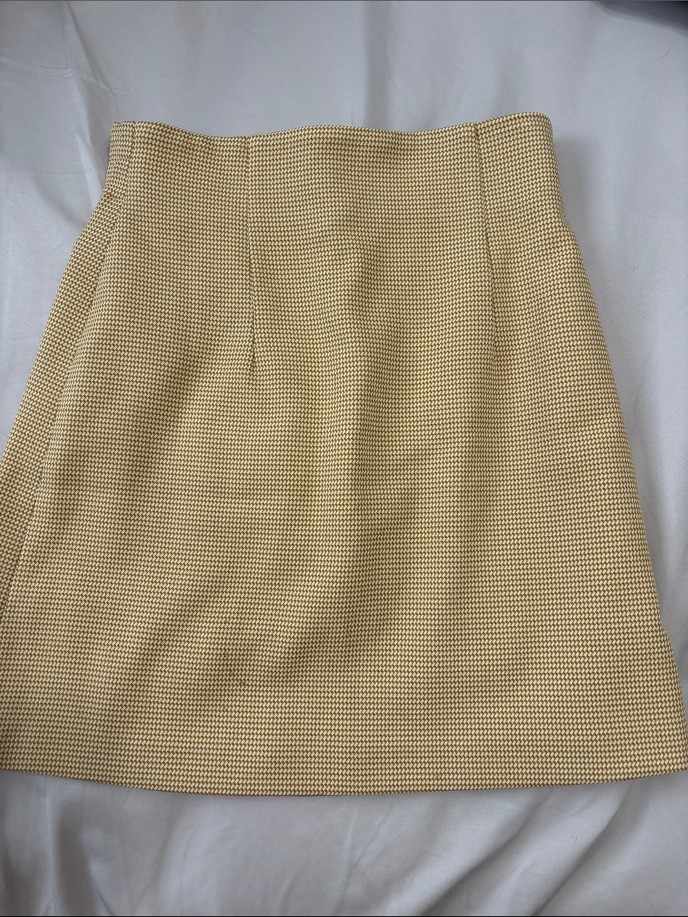 Structured A-Line Cream Mini Skirt